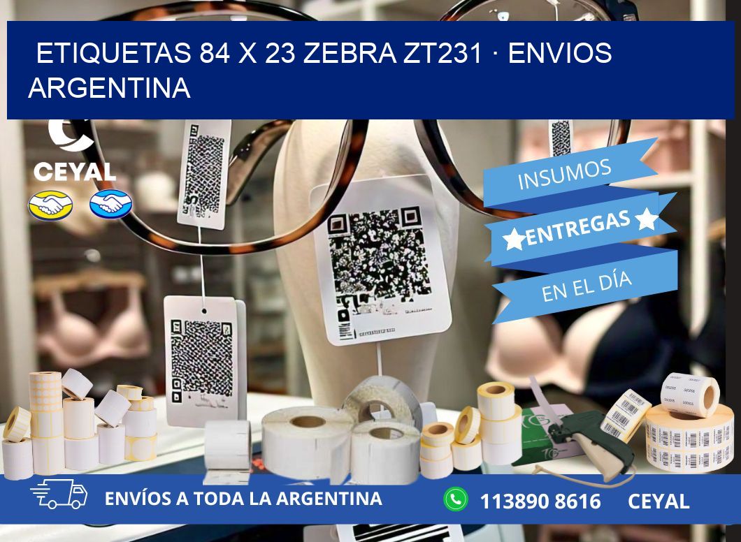ETIQUETAS 84 x 23 ZEBRA ZT231 · ENVIOS ARGENTINA
