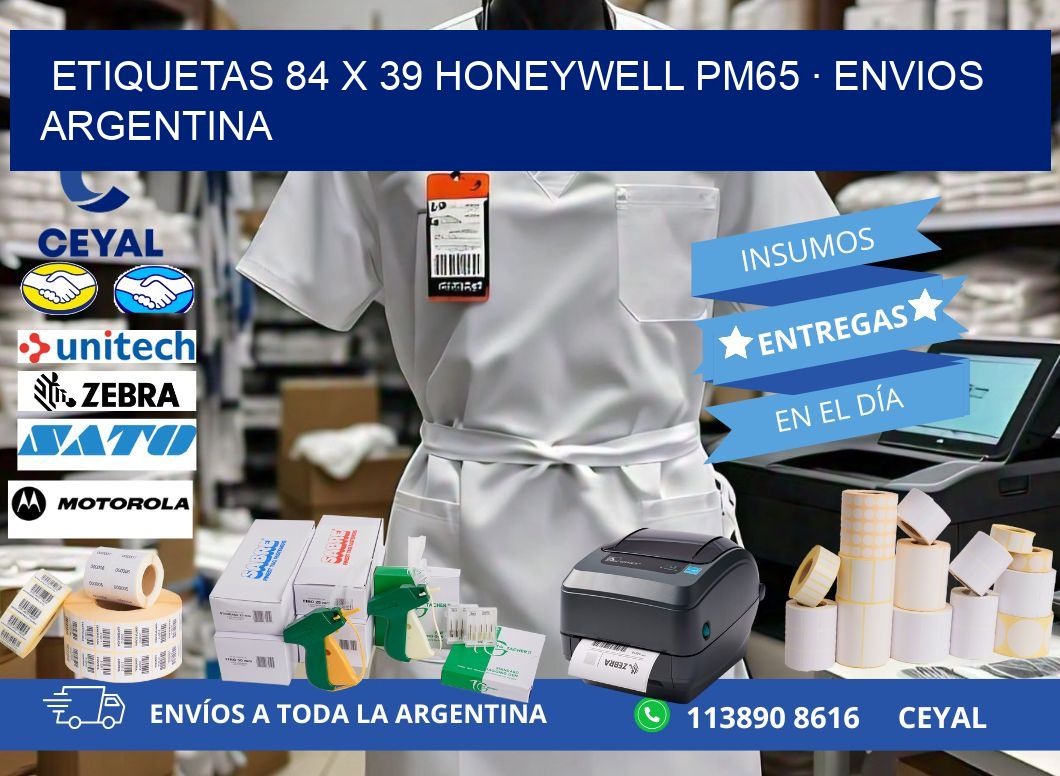 ETIQUETAS 84 x 39 HONEYWELL PM65 · ENVIOS ARGENTINA