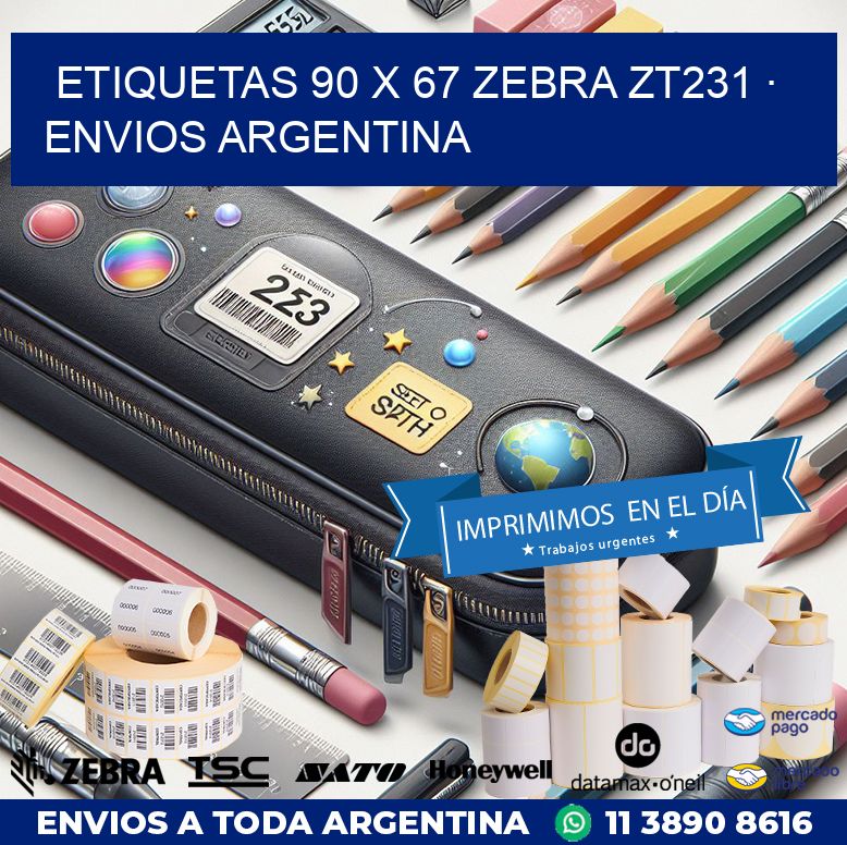 ETIQUETAS 90 x 67 ZEBRA ZT231 · ENVIOS ARGENTINA