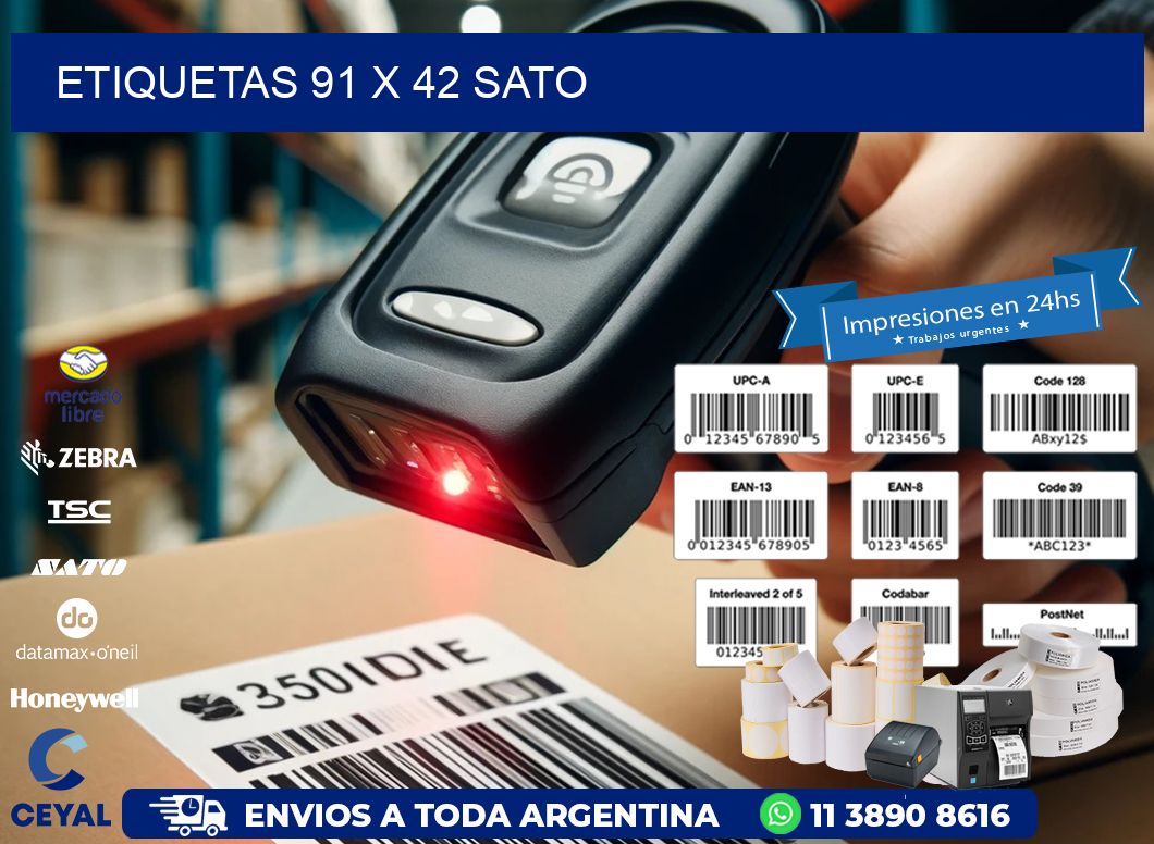 ETIQUETAS 91 x 42 SATO