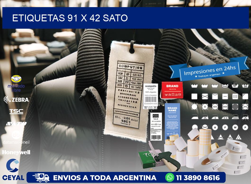 ETIQUETAS 91 x 42 SATO
