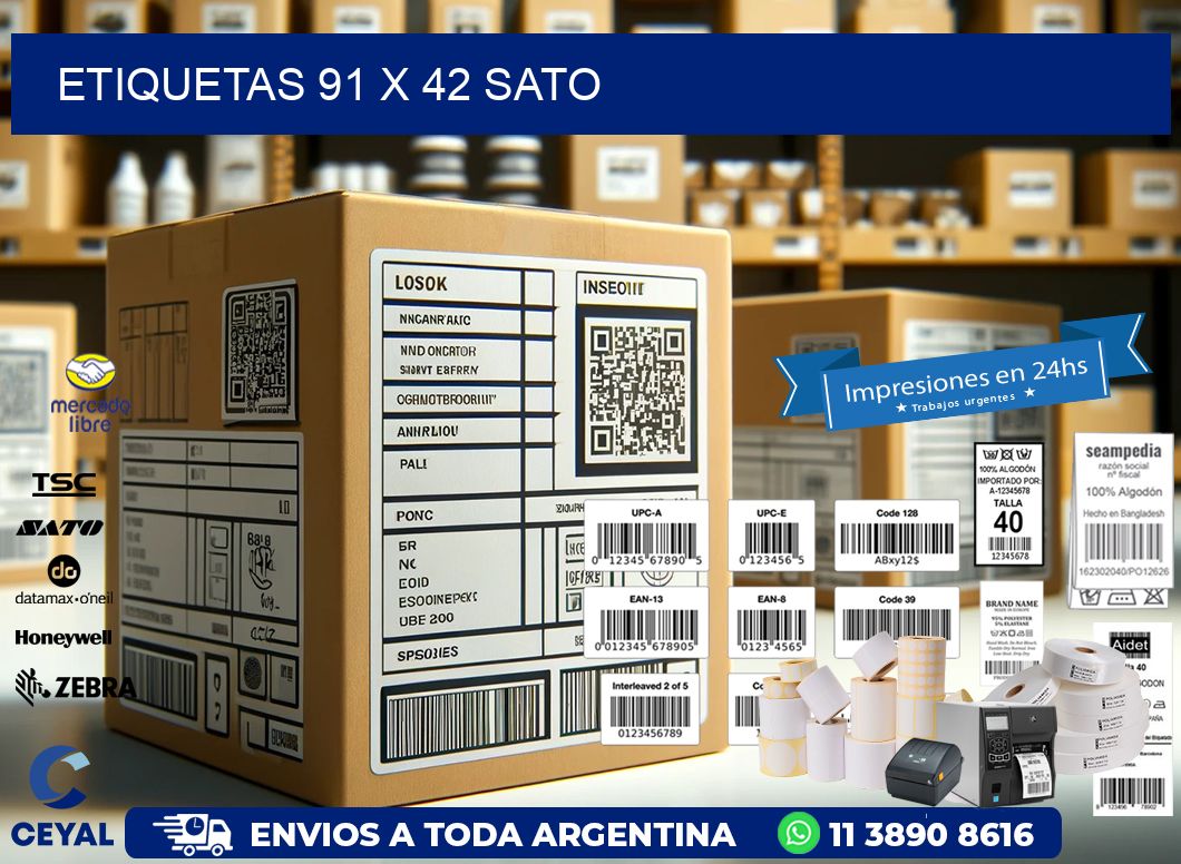 ETIQUETAS 91 x 42 SATO