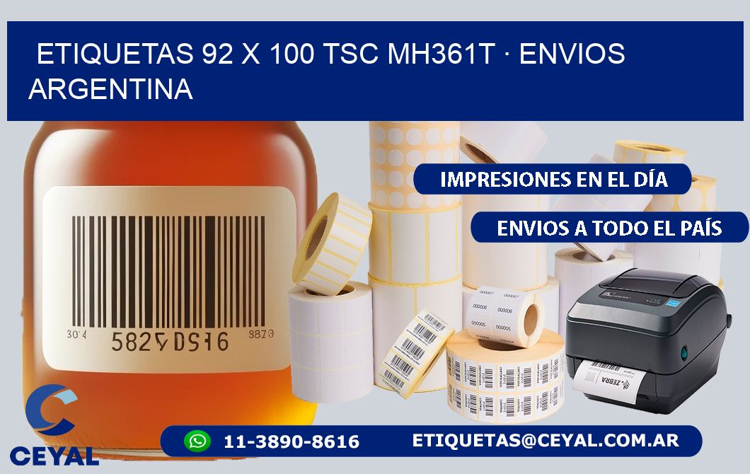 ETIQUETAS 92 x 100 TSC MH361T · ENVIOS ARGENTINA