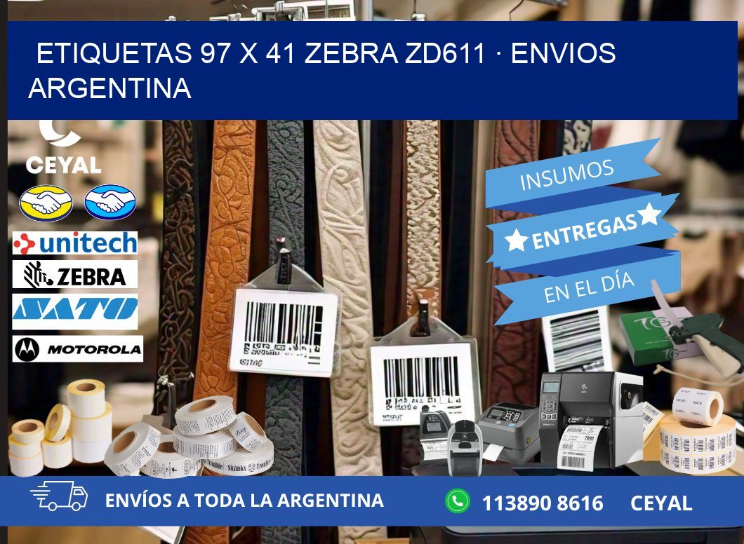 ETIQUETAS 97 x 41 ZEBRA ZD611 · ENVIOS ARGENTINA