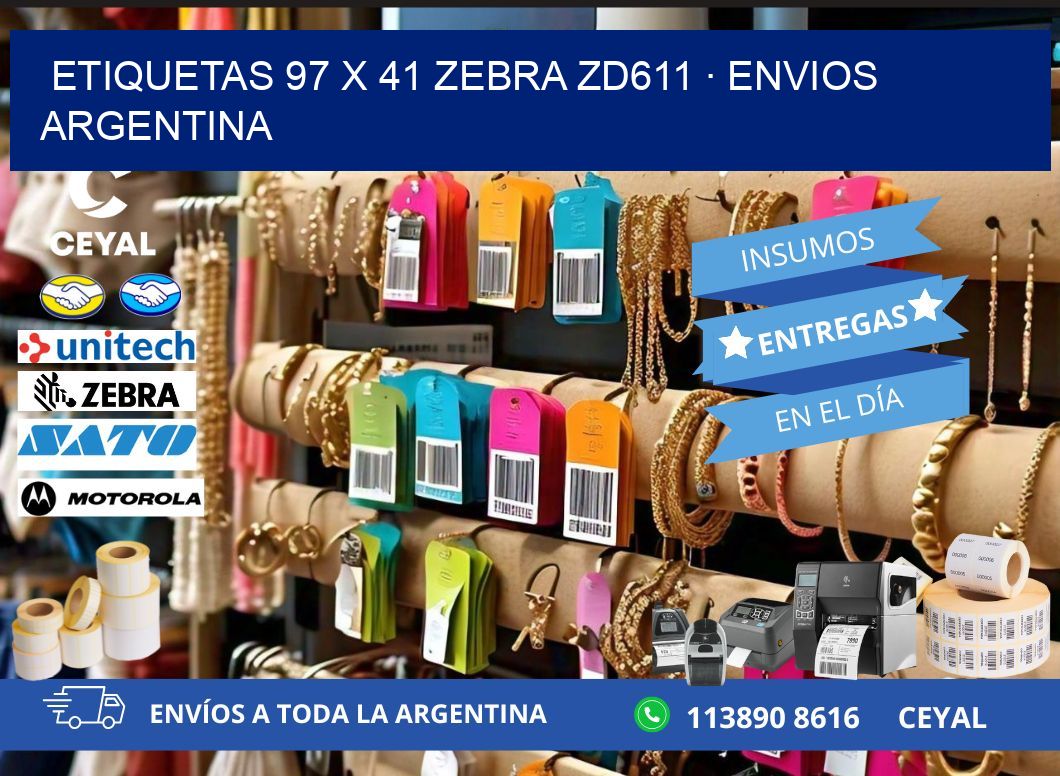 ETIQUETAS 97 x 41 ZEBRA ZD611 · ENVIOS ARGENTINA