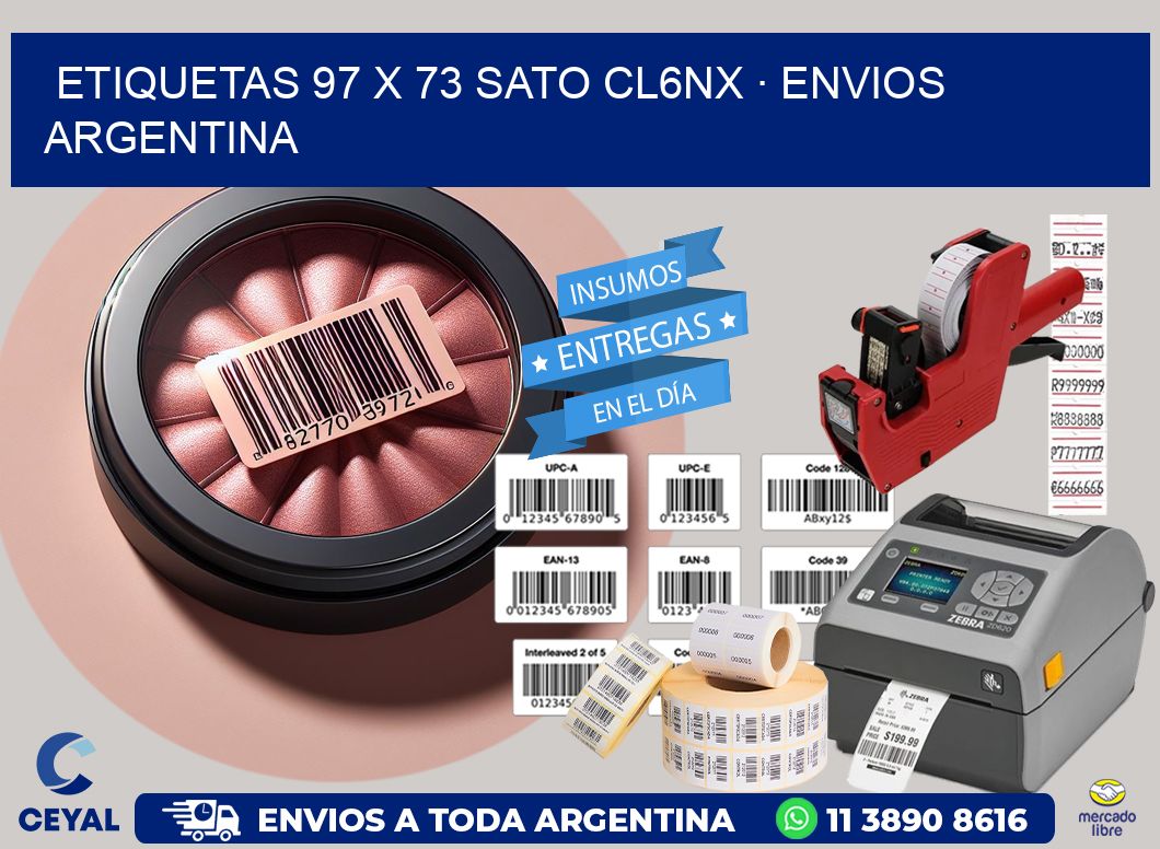 ETIQUETAS 97 x 73 SATO CL6NX · ENVIOS ARGENTINA