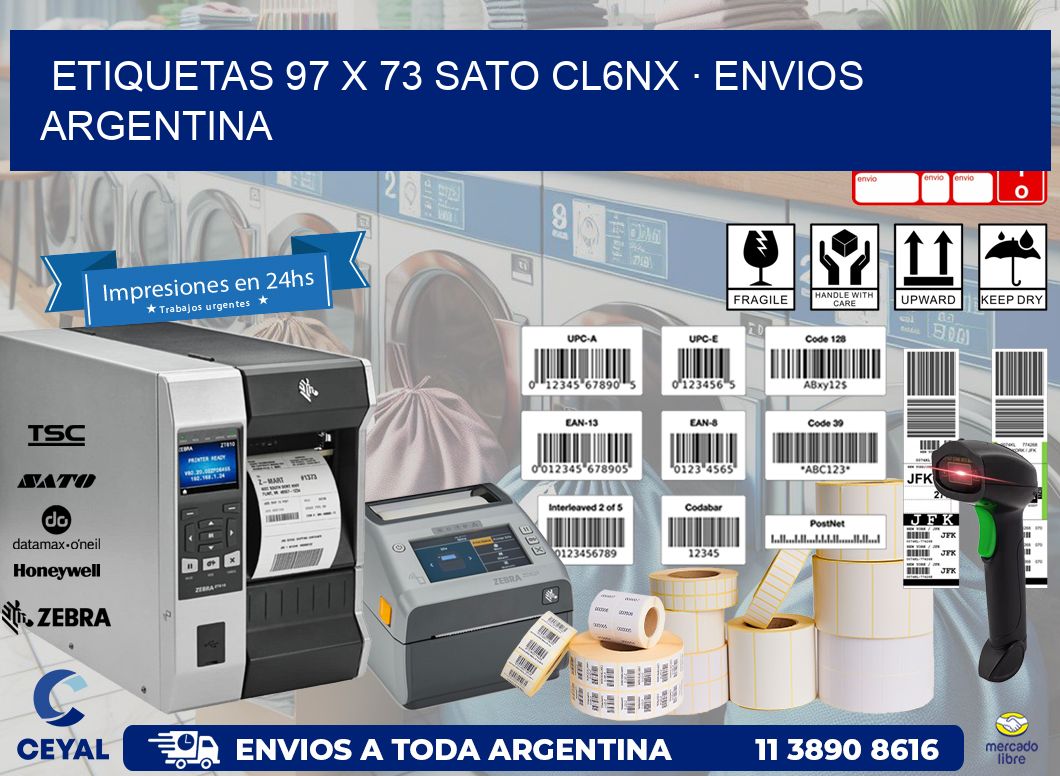 ETIQUETAS 97 x 73 SATO CL6NX · ENVIOS ARGENTINA