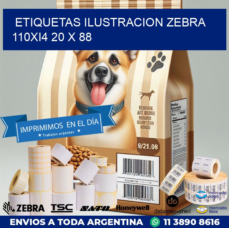 ETIQUETAS ILUSTRACION ZEBRA 110Xi4 20 x 88