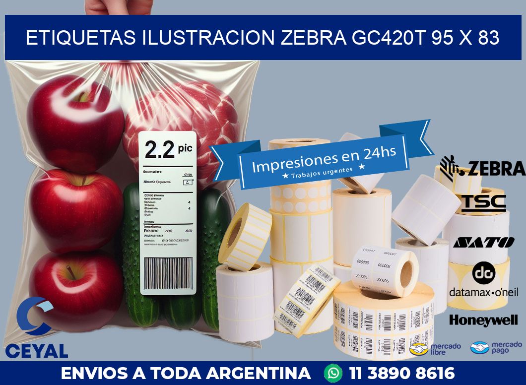 ETIQUETAS ILUSTRACION ZEBRA GC420T 95 x 83