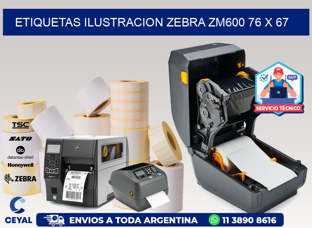 ETIQUETAS ILUSTRACION ZEBRA ZM600 76 x 67