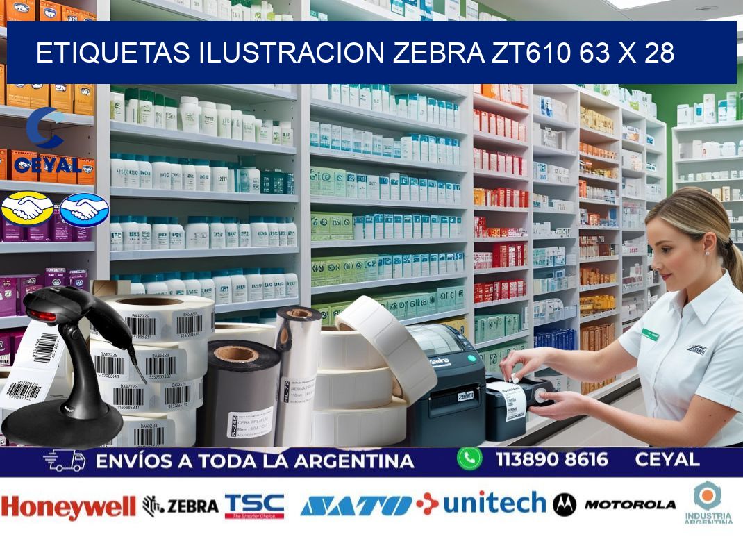 ETIQUETAS ILUSTRACION ZEBRA ZT610 63 x 28