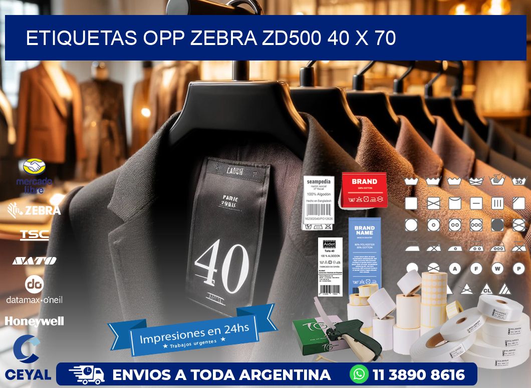 ETIQUETAS OPP ZEBRA ZD500 40 x 70