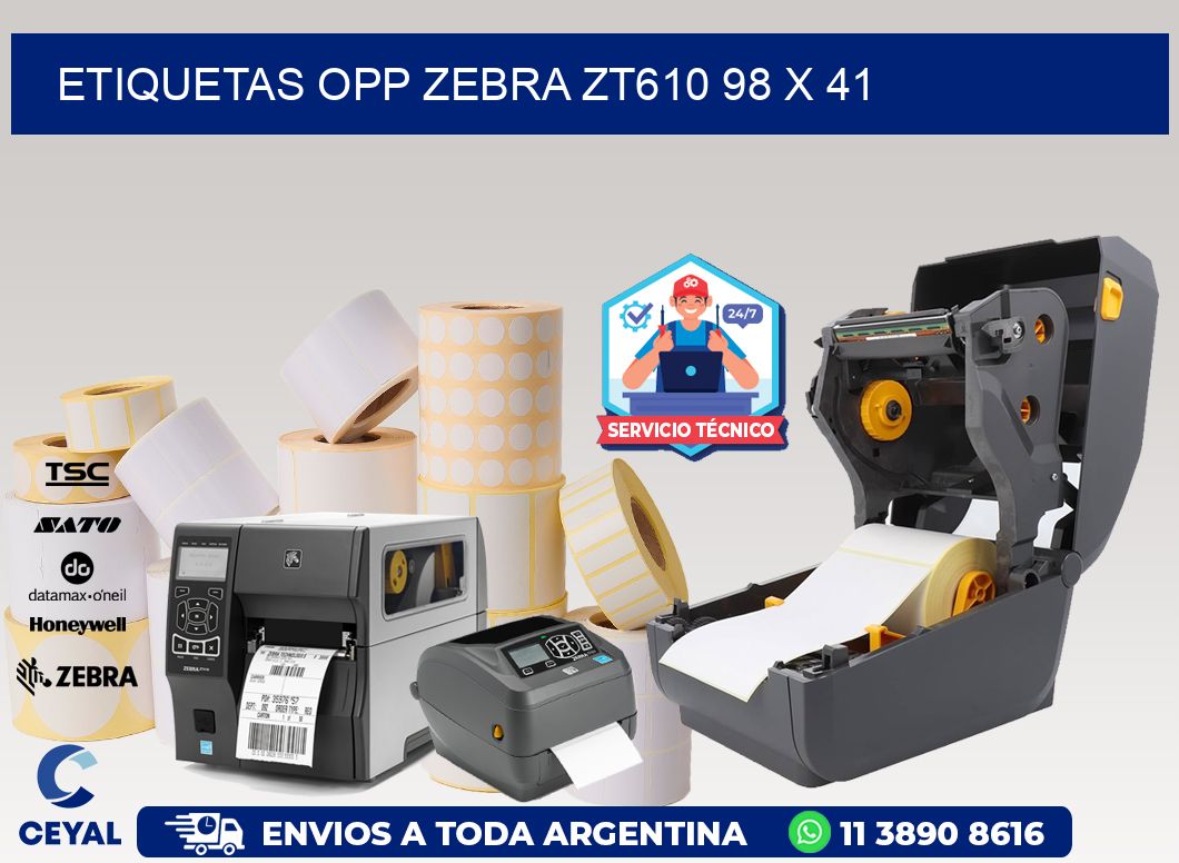 ETIQUETAS OPP ZEBRA ZT610 98 x 41