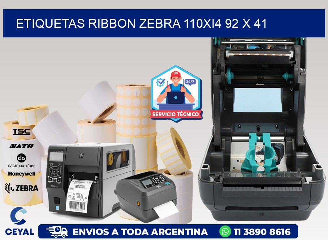 ETIQUETAS RIBBON Zebra 110Xi4 92 x 41