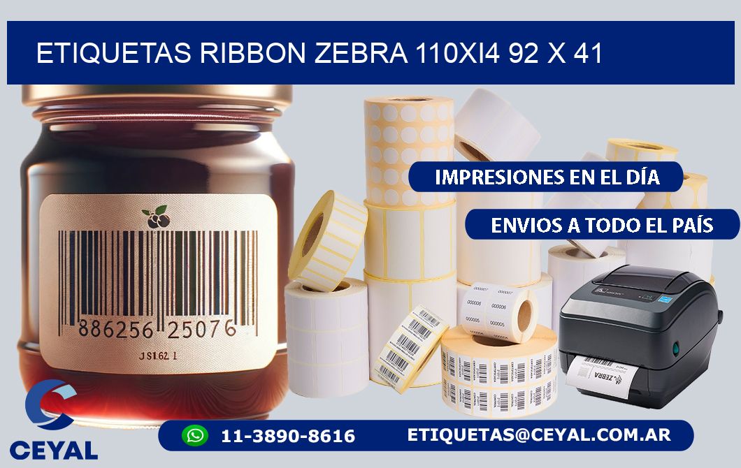 ETIQUETAS RIBBON Zebra 110Xi4 92 x 41