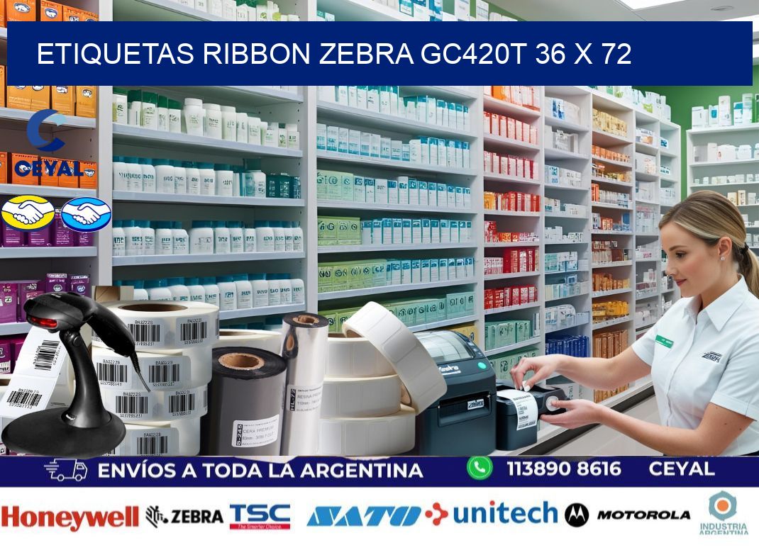 ETIQUETAS RIBBON Zebra GC420T 36 x 72