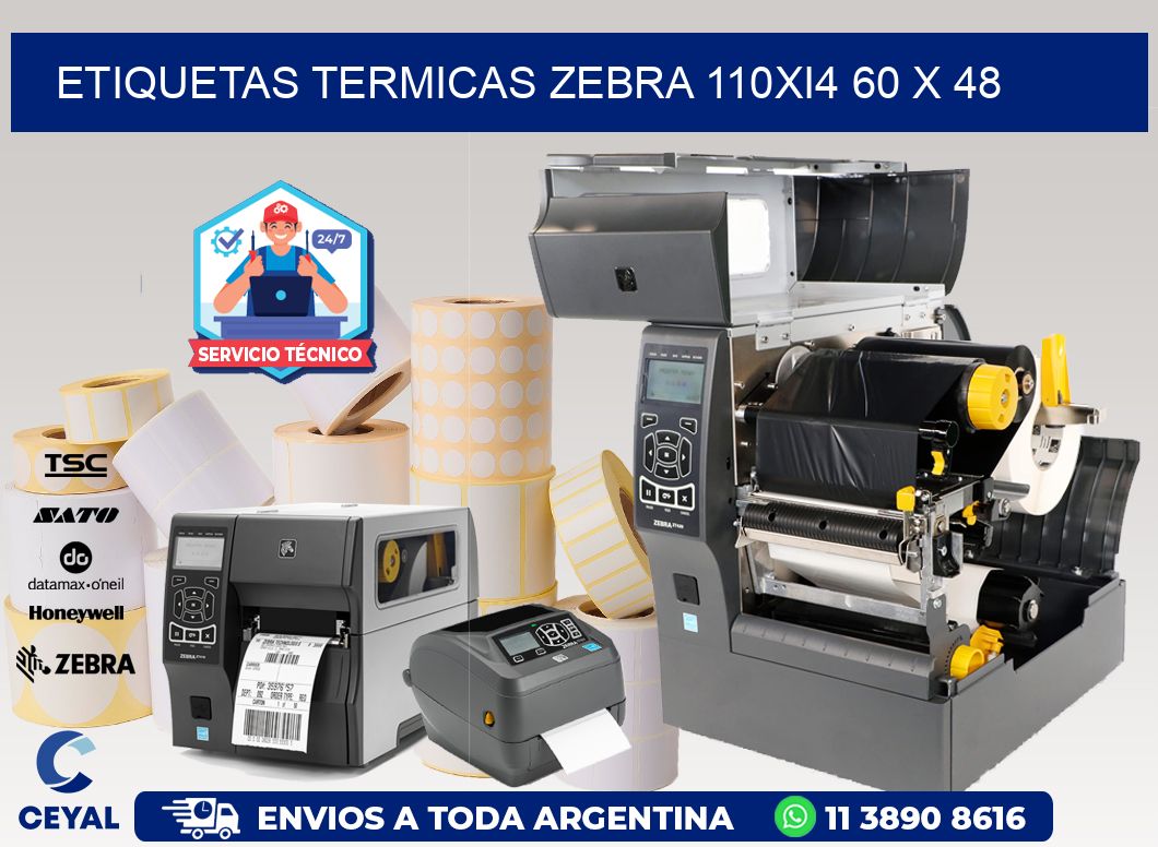 ETIQUETAS TERMICAS ZEBRA 110Xi4 60 x 48