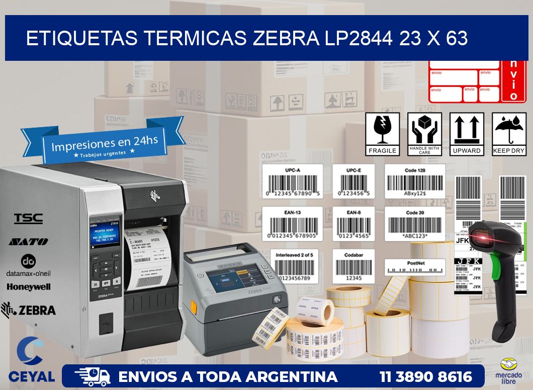 ETIQUETAS TERMICAS ZEBRA LP2844 23 x 63