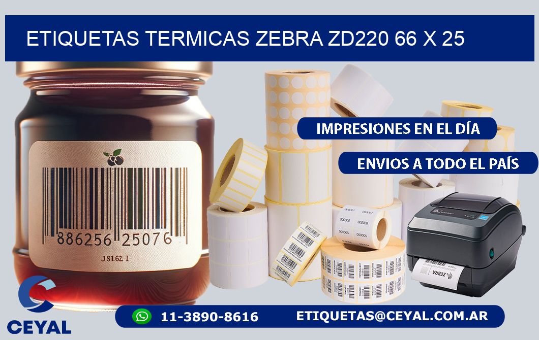 ETIQUETAS TERMICAS ZEBRA ZD220 66 x 25