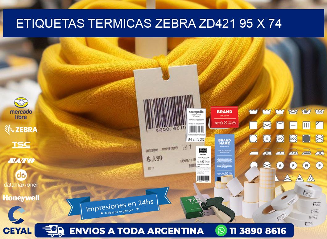 ETIQUETAS TERMICAS ZEBRA ZD421 95 x 74