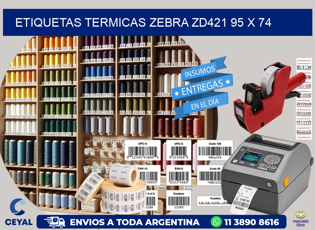 ETIQUETAS TERMICAS ZEBRA ZD421 95 x 74