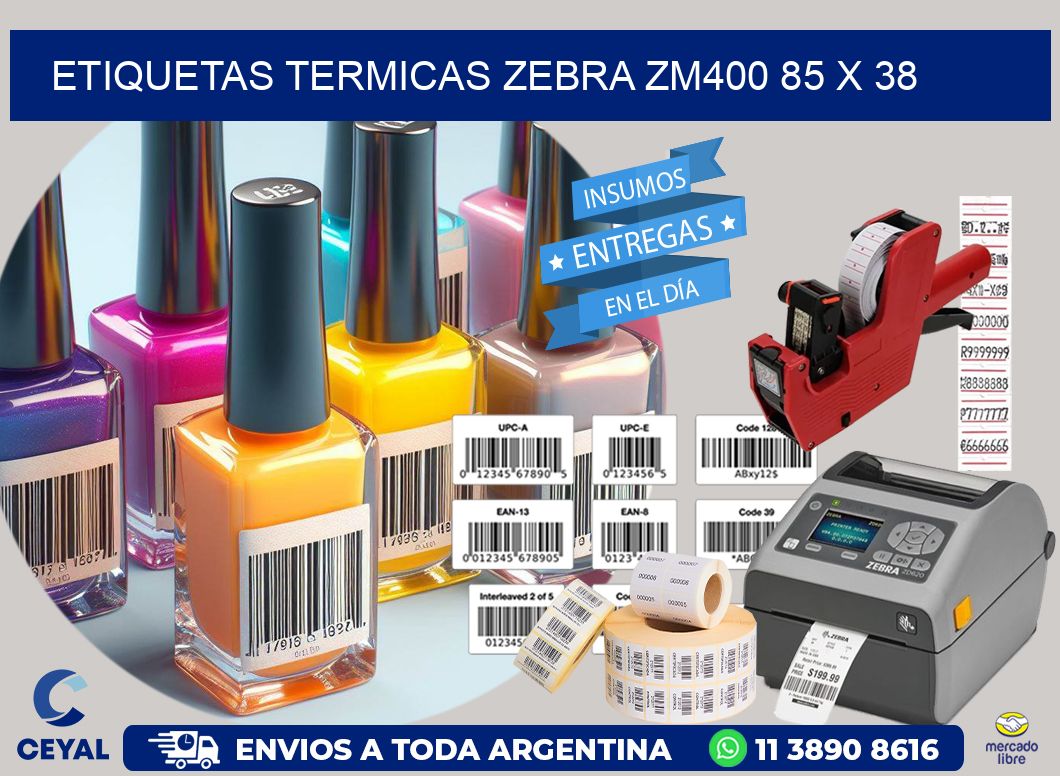 ETIQUETAS TERMICAS ZEBRA ZM400 85 x 38