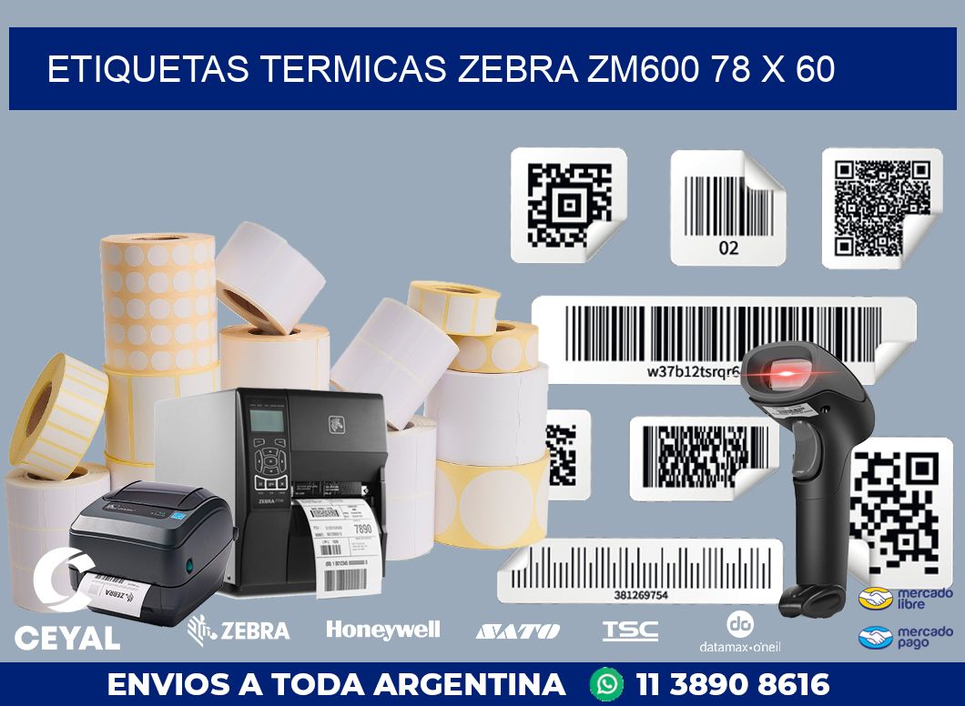 ETIQUETAS TERMICAS ZEBRA ZM600 78 x 60