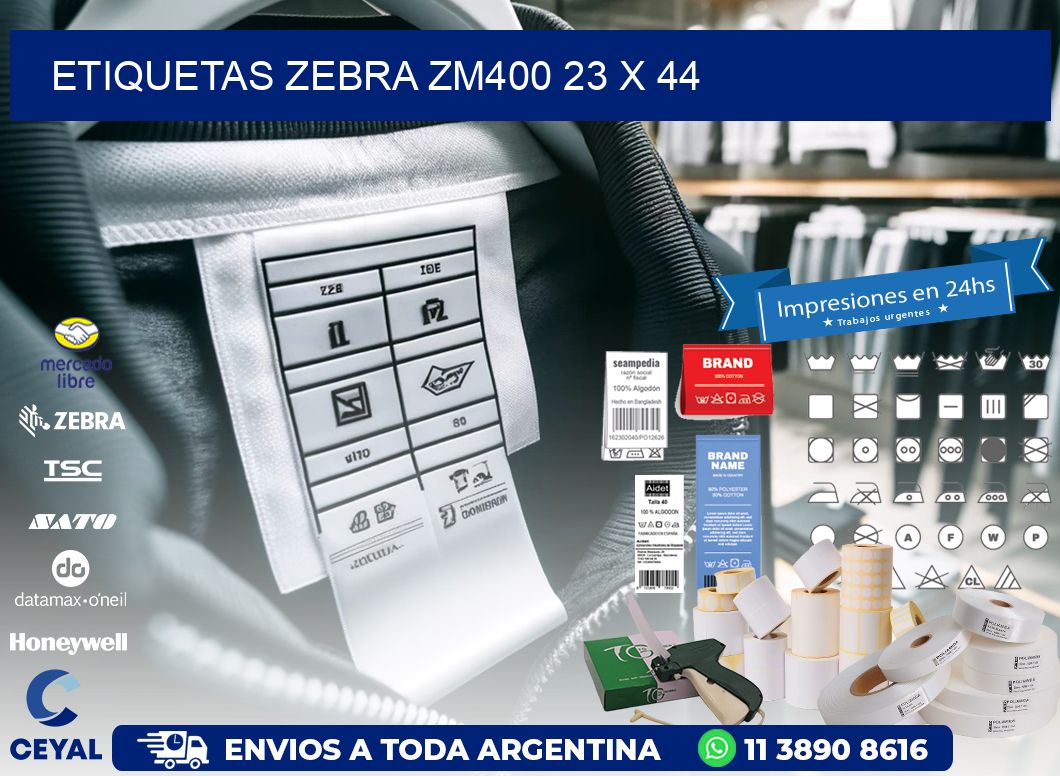 ETIQUETAS Zebra ZM400 23 x 44