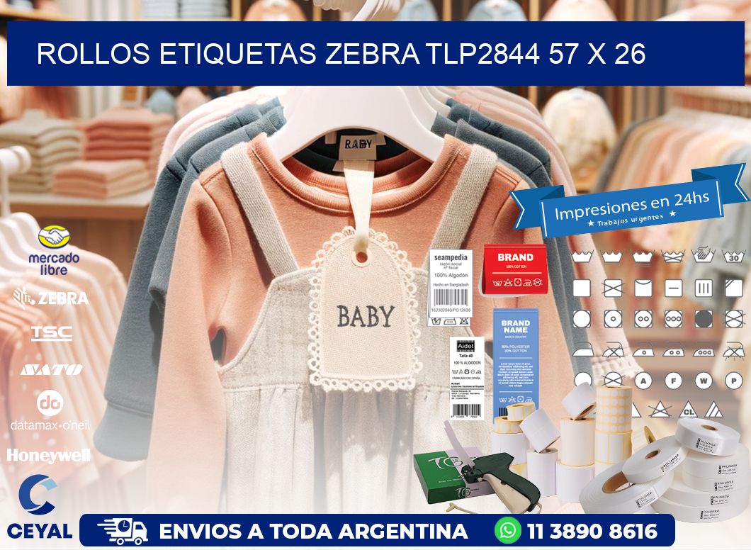 ROLLOS ETIQUETAS Zebra TLP2844 57 x 26