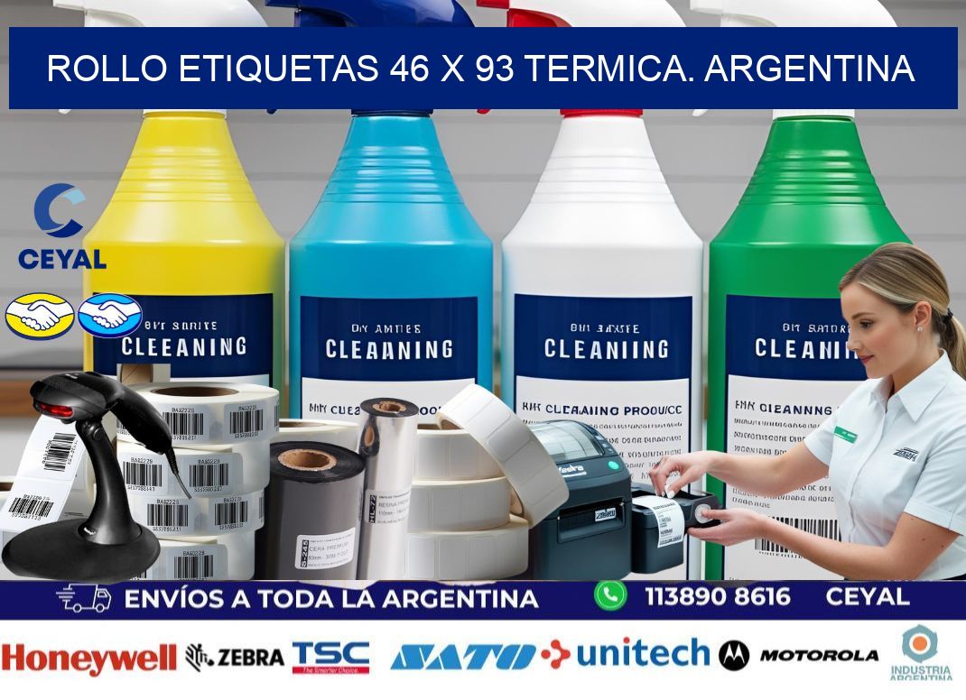 Rollo etiquetas 46 x 93 termica. Argentina