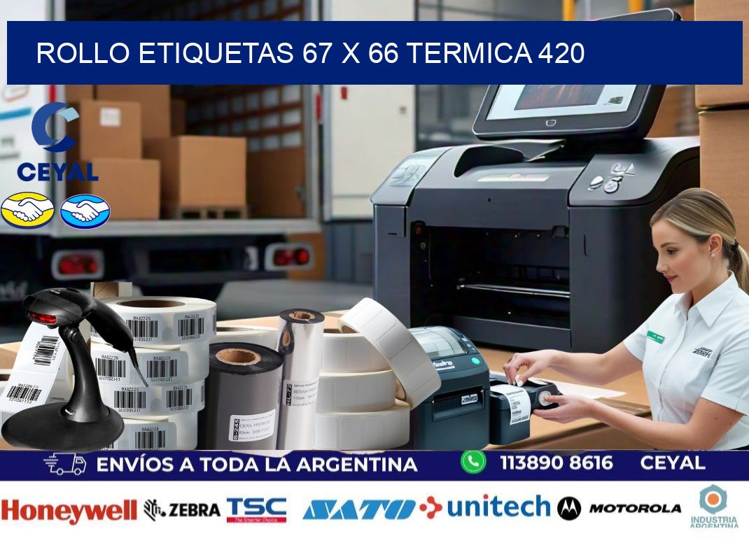 Rollo etiquetas 67 x 66 termica 420