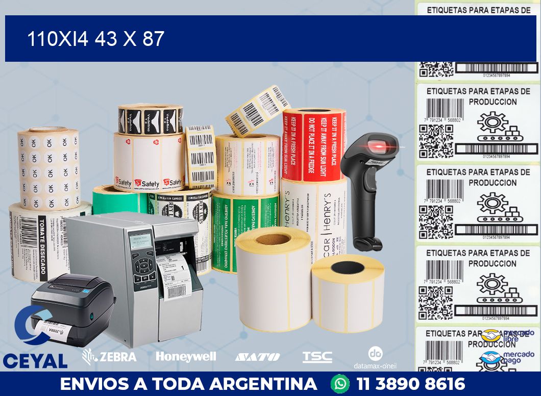 110Xi4 43 x 87