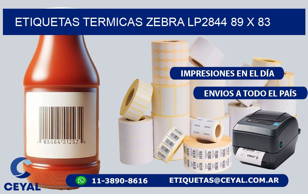 ETIQUETAS TERMICAS ZEBRA LP2844 89 x 83