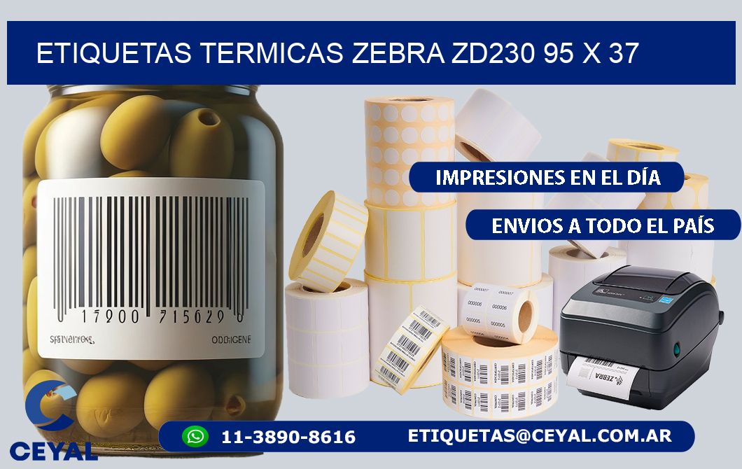 ETIQUETAS TERMICAS ZEBRA ZD230 95 x 37