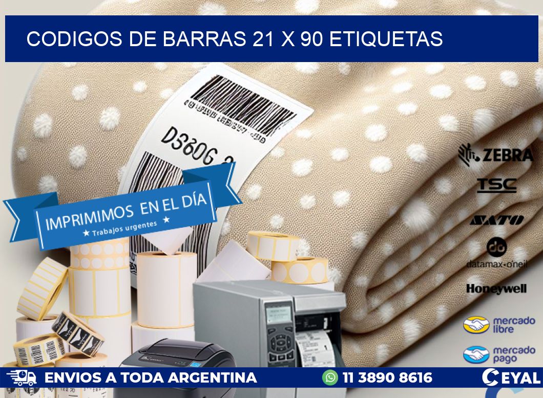 codigos de barras 21 x 90 etiquetas