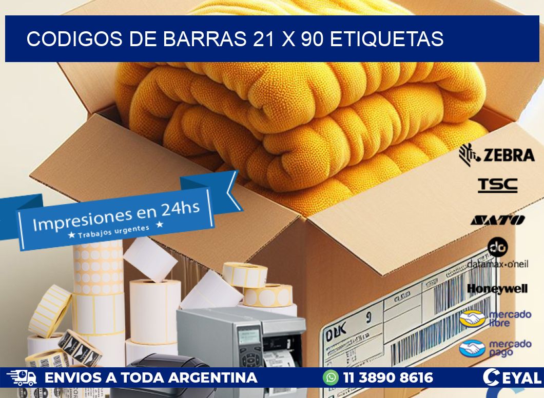 codigos de barras 21 x 90 etiquetas