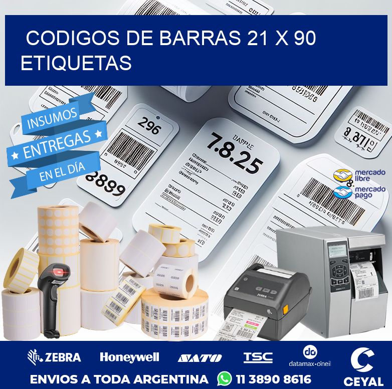 codigos de barras 21 x 90 etiquetas