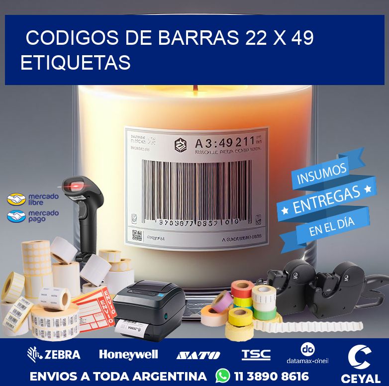 codigos de barras 22 x 49 etiquetas
