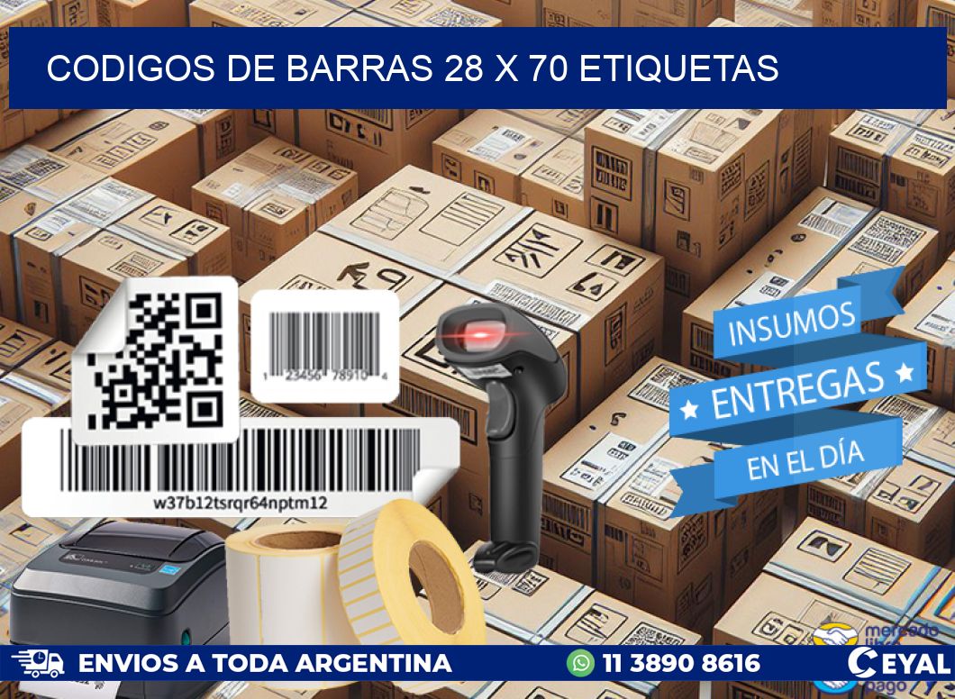 codigos de barras 28 x 70 etiquetas