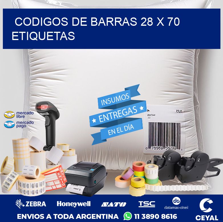 codigos de barras 28 x 70 etiquetas