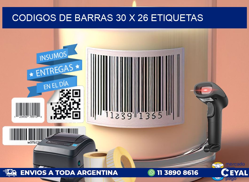 codigos de barras 30 x 26 etiquetas