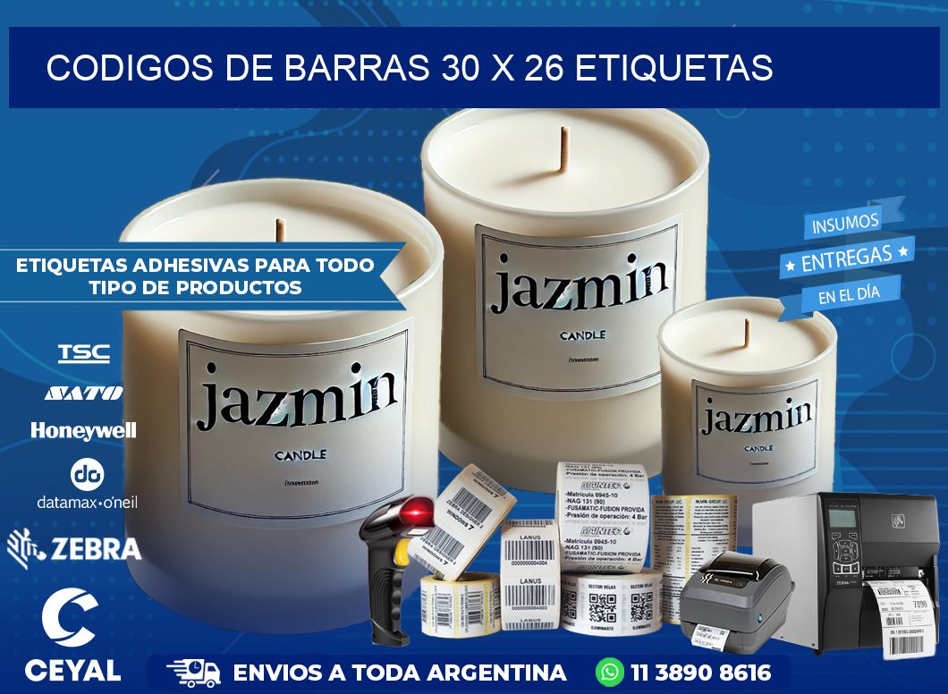 codigos de barras 30 x 26 etiquetas