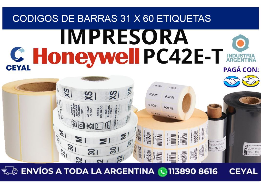 codigos de barras 31 x 60 etiquetas