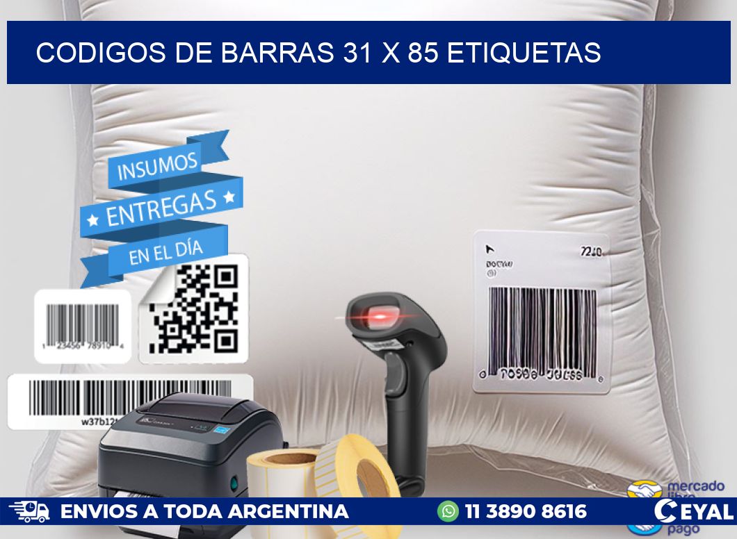 codigos de barras 31 x 85 etiquetas