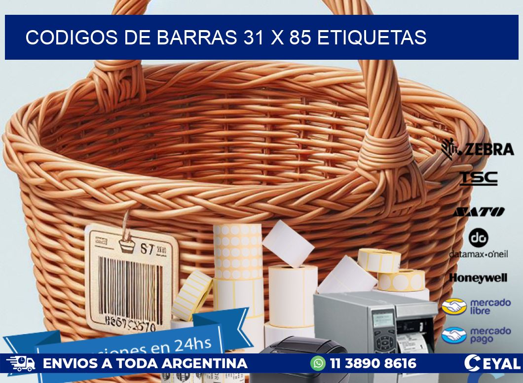 codigos de barras 31 x 85 etiquetas