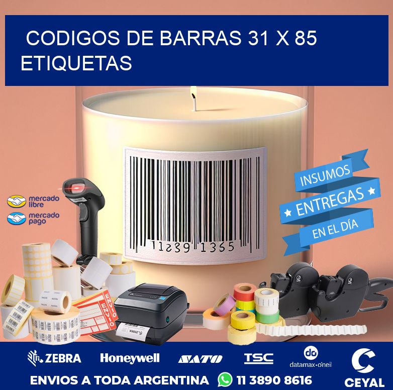 codigos de barras 31 x 85 etiquetas