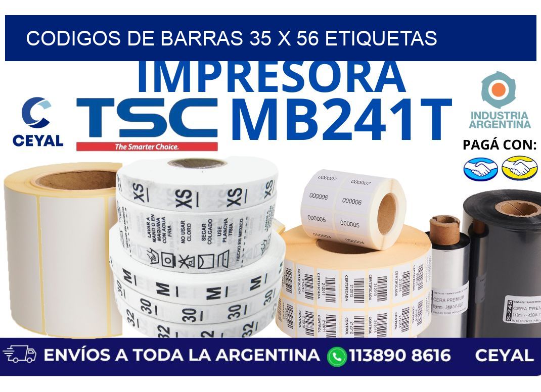 codigos de barras 35 x 56 etiquetas