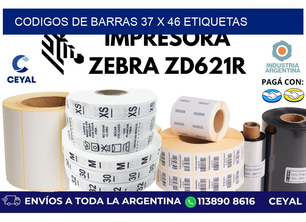 codigos de barras 37 x 46 etiquetas