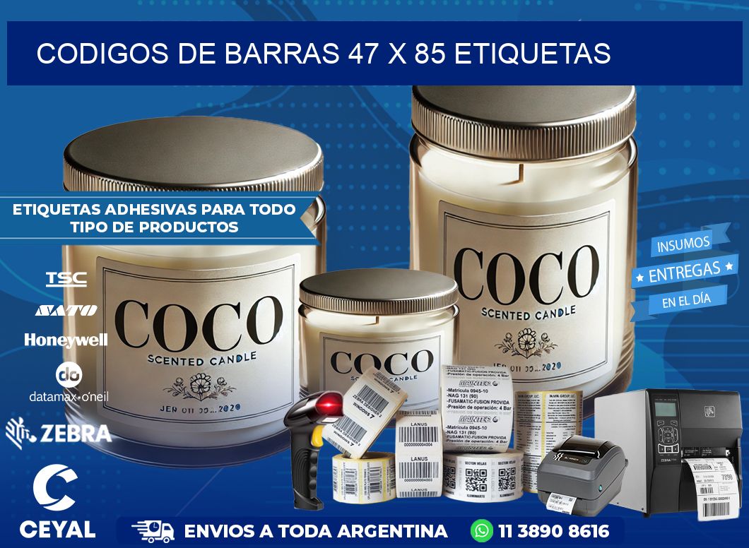 codigos de barras 47 x 85 etiquetas