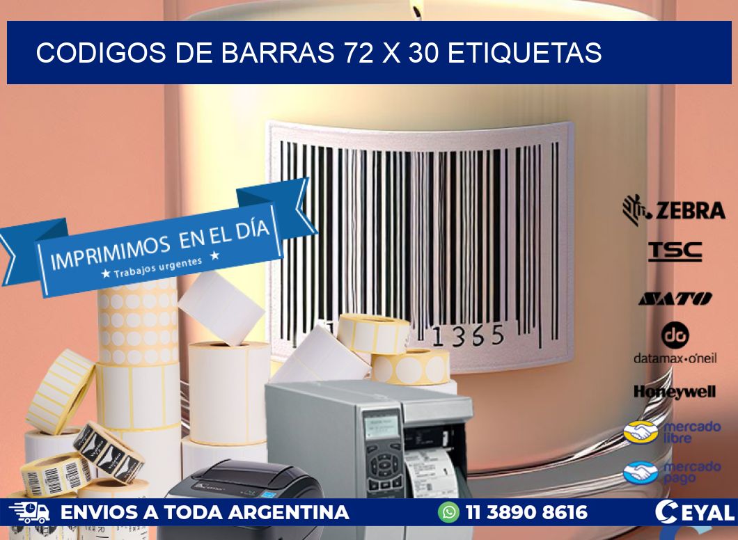 codigos de barras 72 x 30 etiquetas